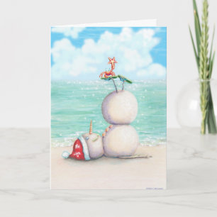 Festiva Tarjeta de Navidades tropicales de yoga