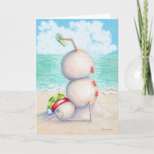 Festiva Tarjeta de Navidades tropicales de yoga