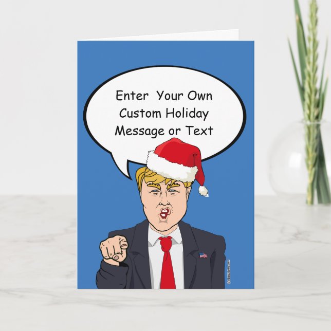 Festiva Tarjeta de Navidades Trump - Personalizar de su me (Anverso)