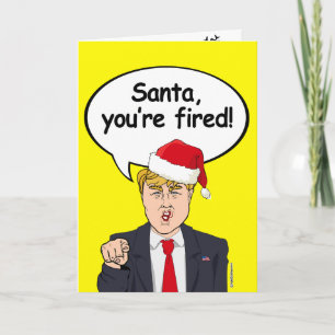 Festiva Tarjeta de Navidades Trump - Santa te despiden -