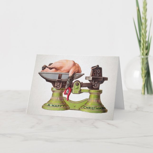 Festiva Tarjeta de Navidades turcos victorianos de época (Anverso)