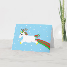 Festiva Tarjeta de Navidades unicornios de renos mágicos