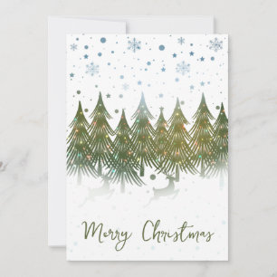 Festiva Tarjeta de Navidades únicos de renos de los bosque