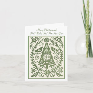 Festiva Tarjeta de navidades - Verde para Navidades escand