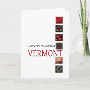 Festiva Tarjeta de Navidades Vermont, específica del estad