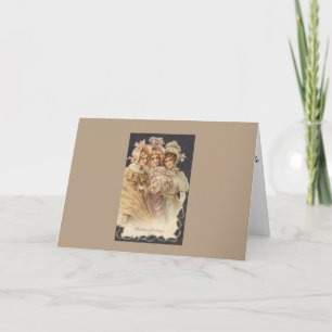 Festiva Tarjeta de Navidades victorianas de vacaciones ant