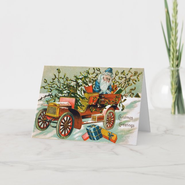 Festiva Tarjeta de Navidades victorianos de época (Anverso)