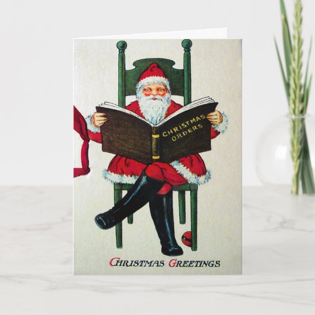 Festiva Tarjeta de Navidades victorianos de época (Anverso)