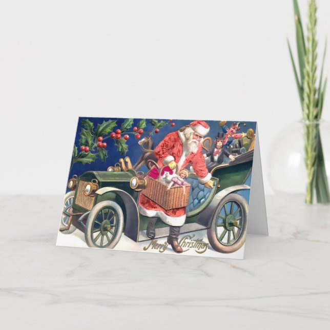 Festiva Tarjeta de Navidades victorianos de época (Anverso)