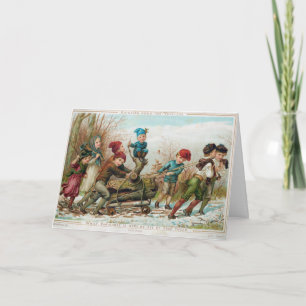 Festiva Tarjeta de Navidades victorianos de época personal