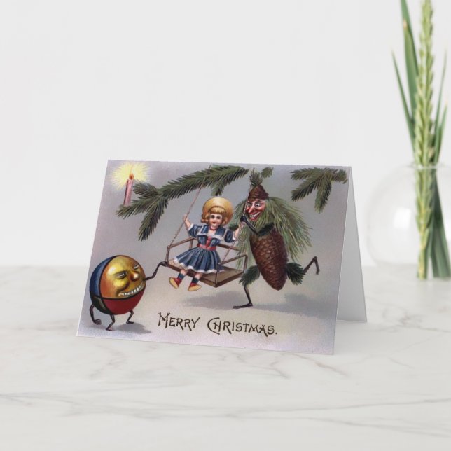 Festiva Tarjeta de Navidades victorianos vitícolas (Anverso)