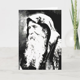 Festiva Tarjeta de Navidades Vintage Black and White Santa