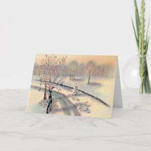 Festiva Tarjeta de Navidades Vintage Country