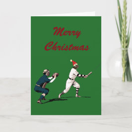 Festiva Tarjeta de Navidades Vintage de Béisbol