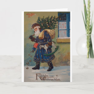 Festiva Tarjeta de Navidades Vintage Fröhliche Weihnachten