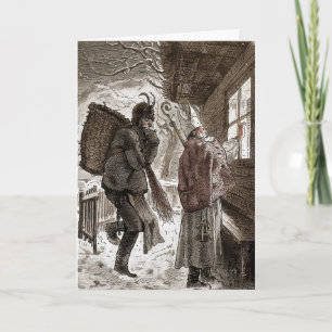 Festiva Tarjeta de Navidades Vintage Hans Trapp y St. Nick