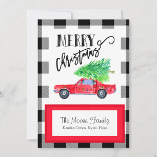 Festiva Tarjeta de Navidades Vintage Mustang