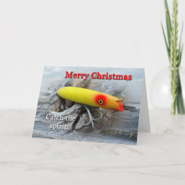 Festiva Tarjeta de Navidades Vintage Saltwater Fishing Lur