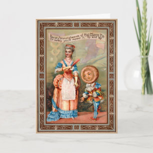 Festiva Tarjeta de Navidades Vintage Victoriana Hot Mince