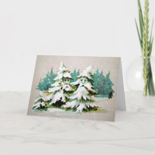 Festiva Tarjeta de Navidades Vintage Weird Trees