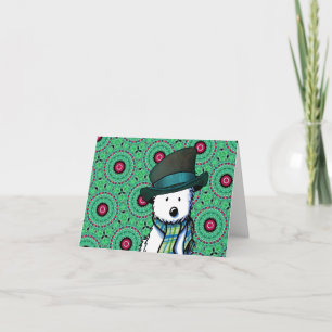 Festiva Tarjeta de Navidades Westie KiniArt