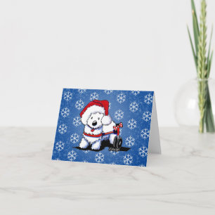 Festiva Tarjeta de Navidades Westie KiniArt Wheels