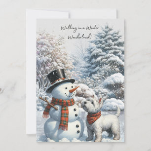 Festiva Tarjeta de Navidades Westie Winter Wonderland