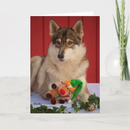 Festiva Tarjeta de Navidades Wolf