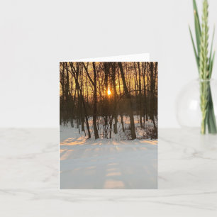 Festiva Tarjeta de Navidades Woods Sunset