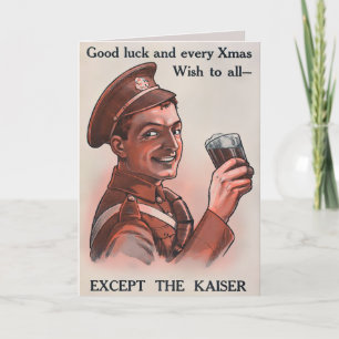 Festiva Tarjeta de Navidades WW1 vintage