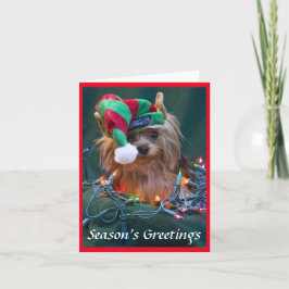 Festiva Tarjeta de Navidades Yorkie