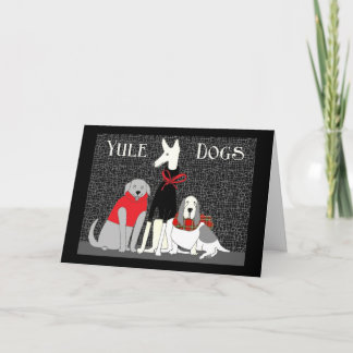 Festiva Tarjeta de Navidades Yule Dogs