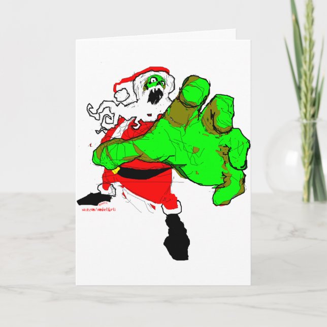 Festiva Tarjeta de Navidades zombi (Anverso)