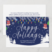 Tarjeta de Negocios Personalizada Felices Fiestas