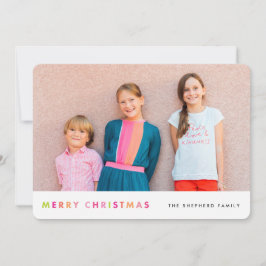 Festiva Tarjeta de neón moderna de la foto de las Felices