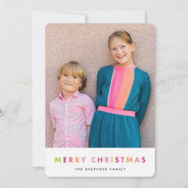 Festiva Tarjeta de neón moderna de la foto de las Felices