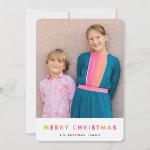 Festiva Tarjeta de neón moderna de la foto de las Felices