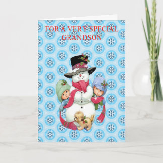 Festiva tarjeta de nieto