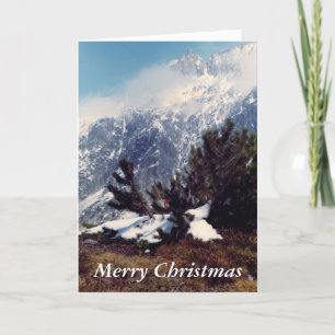 Festiva Tarjeta de nieve en los Navidades alpinos de monta