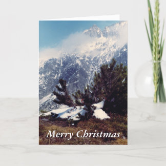 Festiva Tarjeta de nieve en los Navidades alpinos de monta