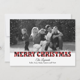 Festiva Tarjeta de nieve navideña Merry | Masa de búfalo