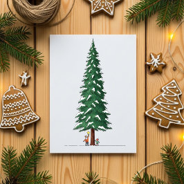 Festiva Tarjeta de niños lindos decorando un gran árbol de