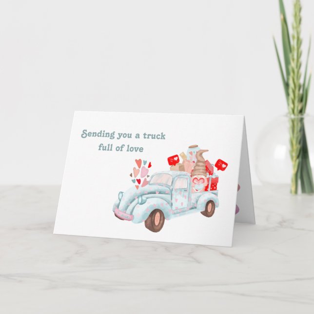 Festiva Tarjeta de nombre personalizada de San Valentín Da (Anverso)