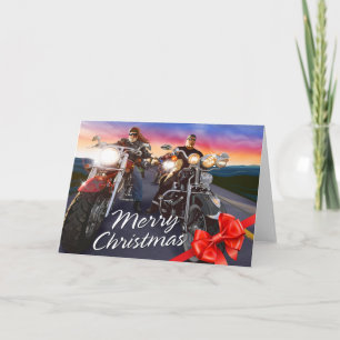 Festiva Tarjeta de opciones de merry Christmas Bikers 1