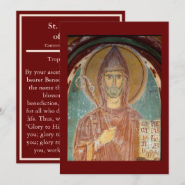 Festiva Tarjeta de oración de icono de San Benedicto de Nu