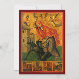 Festiva Tarjeta de oración de iconos de St. Marina (Margar