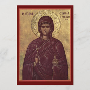 Festiva tarjeta de oración de Sta. Anastasia