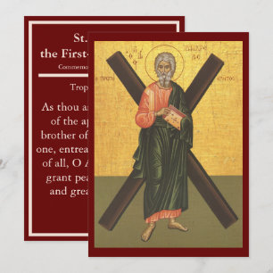 Festiva Tarjeta de oración del icono de San Andrés el Após