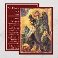 Tarjeta de oración del icono de San Juan Bautista