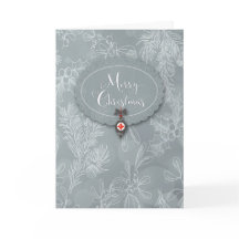 Tarjeta de ornamento de los navidades Holly y Berr